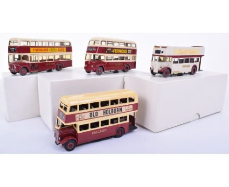 Four  Constructed  White Metal East Kent Bus Models, 1:76 scale, including Westward model products, AEC RT, Pirate Models Coa