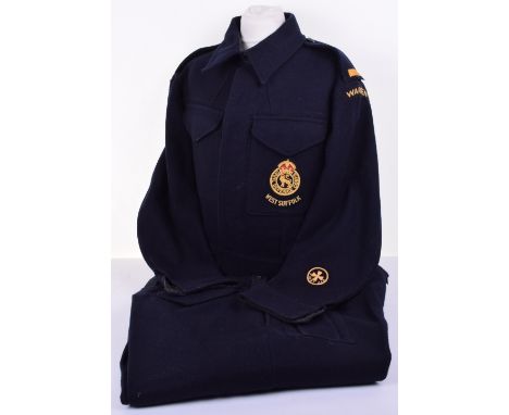 West Suffolk Civil Defence Corps Battle Dress Uniform, blouse is complete with buttons and badges, white military label size 