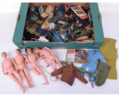Small Quantity of Vintage 1960-70s Palitoy Action Man uniforms/accessories ,in poor to good condition, including four naked d