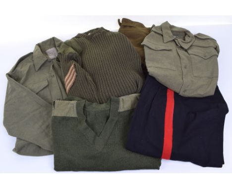 Selection of Modern Military Clothing, including Army Issue Jumpers, Service Dress trousers, dress tunic trousers, shirt, etc