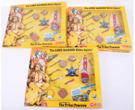 Three Sets Marx Toys The Lone Ranger Rides Again, The Tribal Powwow sets, in excellent boxed condition (3 items)  