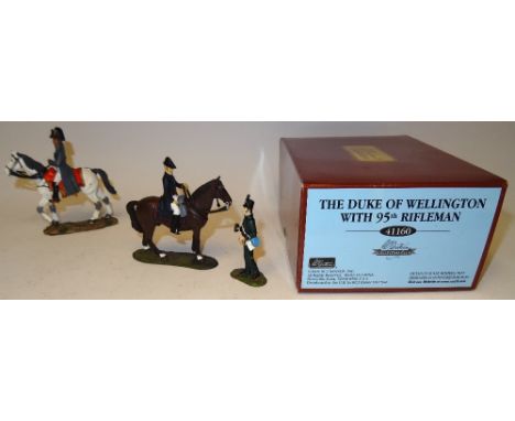 Britains set 41160: Wellington - The Dawn of Waterloo in original box and a Del Prado model of Napoleon, mounted (E, box VG) 