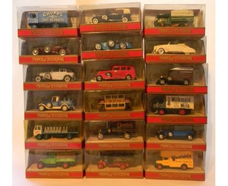 Collection of over 60 boxed Matchbox Models of Yesteryear, thirty-six various models in red window boxes with inner picture s