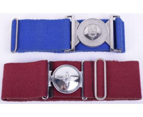British Army Parachute Regiment & Special Air Service (S.A.S) Stable Belts, with chrome buckles. Both good condition. (2 item