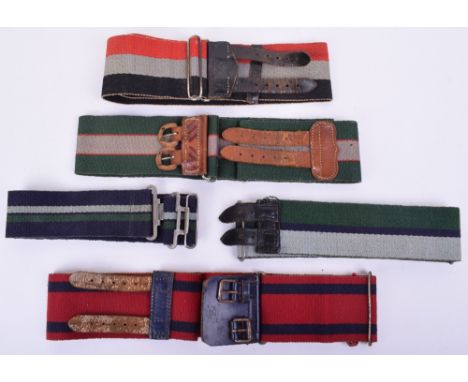 5x British Army Coloured Regimental Stable Belts, all remaining in good overall condition. 