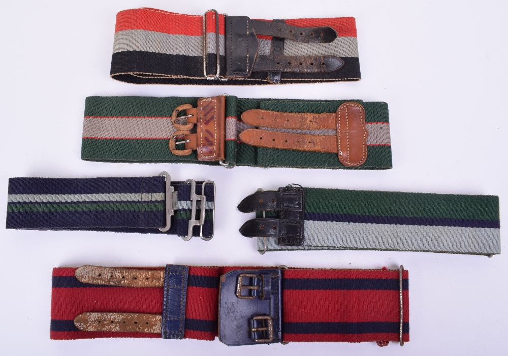 5x British Army Coloured Regimental Stable Belts, All Remaining In Good ...