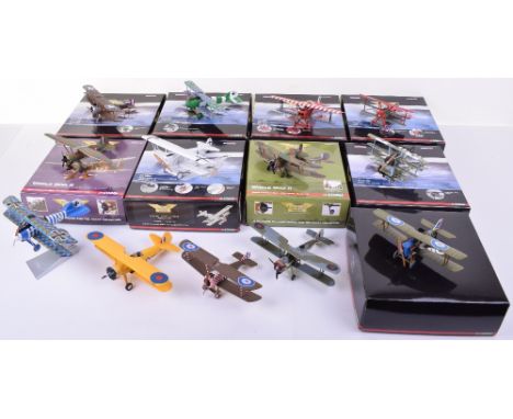 Quantity of Corgi Aviation Archive Bi-Plane Models, nine with outer boxes only, no internal packing including, AA38303 Fokker