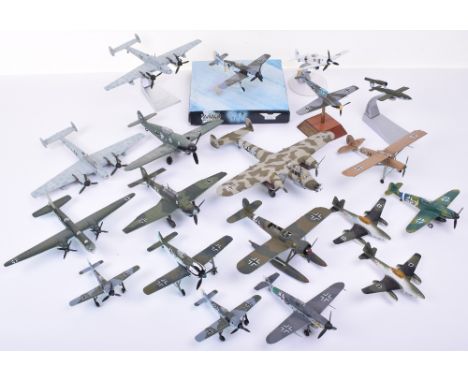 Nineteen Unboxed German WWII  Aircraft Models,  including Corgi Aviation, Lintoy, Atlas, Air Signature, Maisto,all in fair to