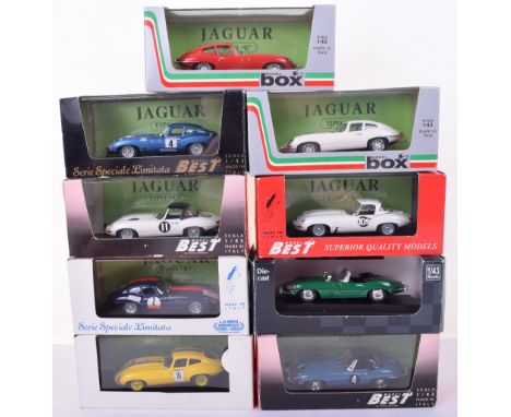 Eight Box/Best Jaguar E Type Models 1:43 Scale,Best SL04 Jaguar Tipo E Coupe,8905 Jaguar E Type,  9035 Tourist Trophy 1962,90