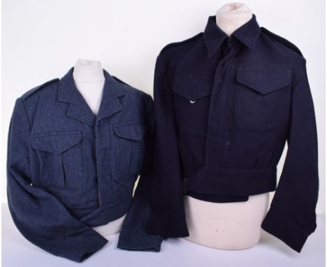Two Battle Dress Blouses, one WRAF complete with buttons and white military label size 18 in good condition, other being Roya