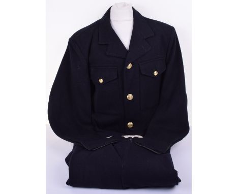 Royal Navy Battle Dress Blouse and Trousers, blouse is complete with gilt buttons and military makers white label inside, siz