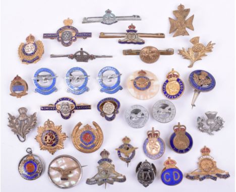 Mixed lot of Military/Sweetheart /Home Front Badges, mostly enamel sweet heart badge ,some silver ,in good used condition(32 