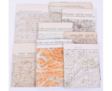 Selection of WW2 Period Military Ordnance Survey Maps, covering the areas of Scotland – South West, Kelso, Glasgow – Middle W
