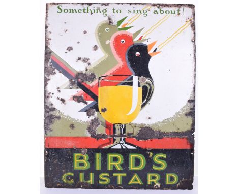 Birds Custard Enamel Advertising Sign “Something to sing about”  24inches x 30 inches (61cms x 76cms)  