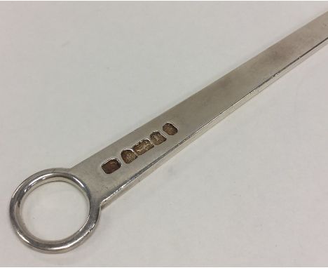 A large tapering Georgian silver meat skewer with ring thumb p[piece. London. By IC. Approx. 27 cms long. Approx. 92 grams. E