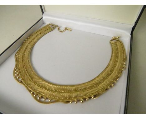 A 1950s Christian Dior gilt collar necklace with swag chain design
