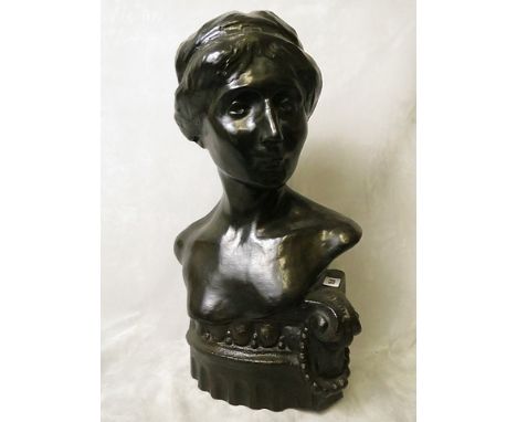 Van de Velde - Nerais - a Belgium ceramic bust of a woman, early 20th century, 20 1/2 high