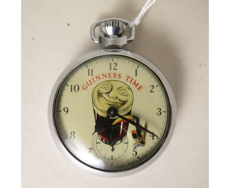 Advertising Guinness Time Ingersol Ltd pocket watch in chromium chase