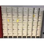 Tan Lockers, 78 in tall x 8 ft wide x 1 ft deep, Removal Fee: $40