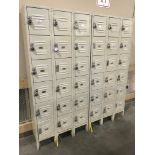 Tan Lockers, 78 in tall x 6 ft wide x 1 ft deep (Late Pickup: This Lot May Not Be Picked Up Until