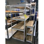 Miscellaneous Shelving, 4 units total; (1) 5 ft tall x 8 ft long x 3 ft wide; (1) 6 ft tall x 7 ft