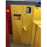 (2) Flammable Safety Cabinets: 65 in tall x 43 in wide x 18 in deep, Removal Fee: $40