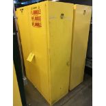 (2) Flammable Safety Cabinets: 65 in tall x 43 in wide x 18 in deep, Removal Fee: $40