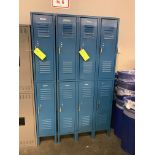 Blue Lockers, 78 in tall x 4 ft wide x 18 in deep, Removal Fee: $25