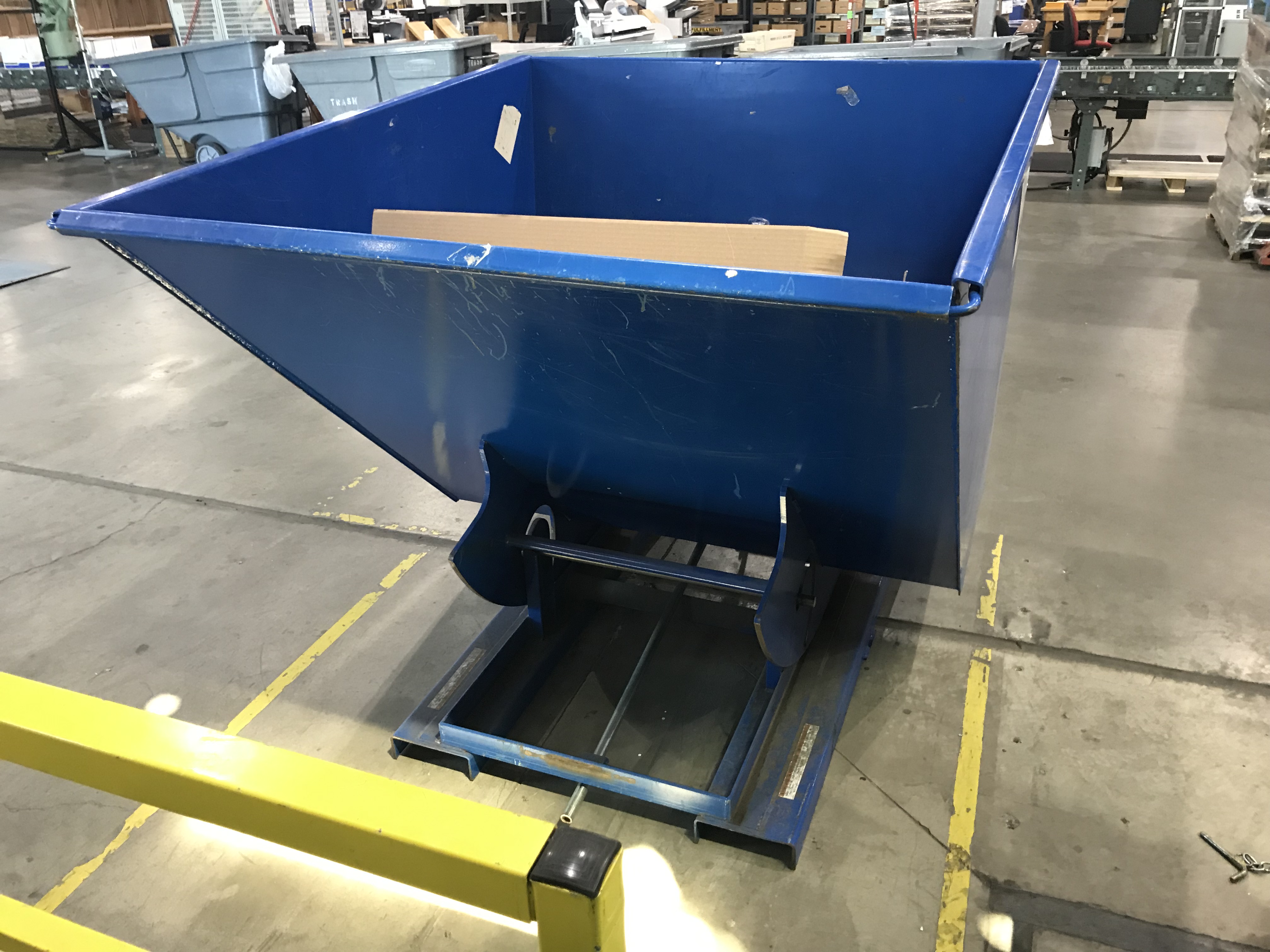 Trash Hopper, 64 in long x 43 in tall x 56 in wide, Removal Fee 40