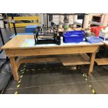 (3) Work Tables and Contents: (2) 3 ft tall x 7 ft long x 30 in wide; (1) 3 ft tall x 8 ft long x 30