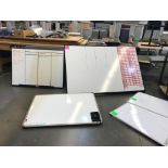 (9) Miscellaneous White Boards, (1) 6 ft wide x 44 in tall, Removal Fee: $30