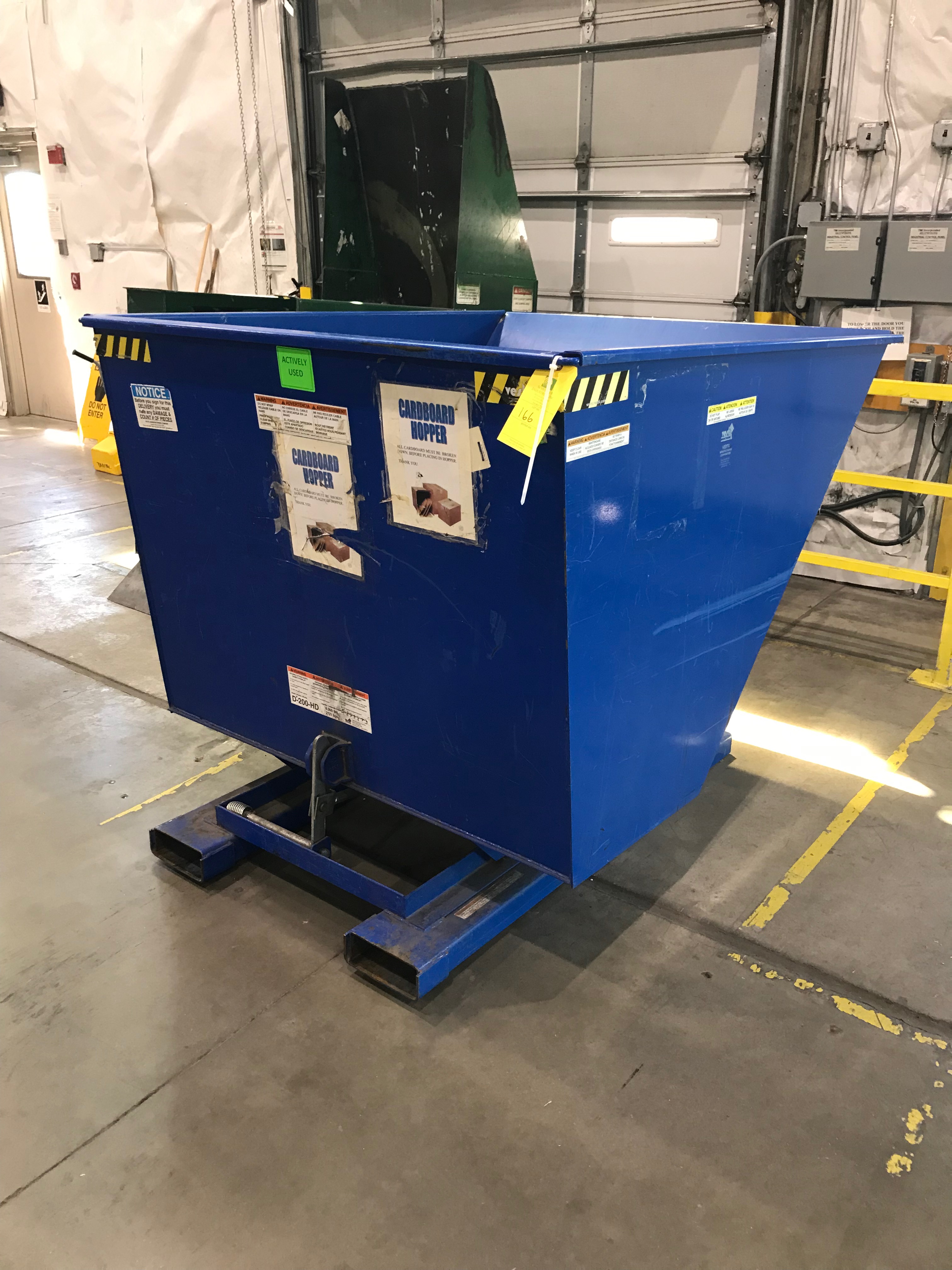 Trash Hopper, 64 in long x 43 in tall x 56 in wide, Removal Fee 40