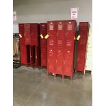 Red Lockers, 78 in tall x 8 ft wide x 18 in deep, Removal Fee: $40