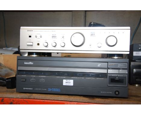 A Pioneer LD-V6000A Laser vision/Laser disc player and  Denon PMA-655R integrated amplifier.