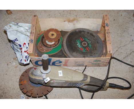 A PP 9" angle grinder with spare discs (no guard)
