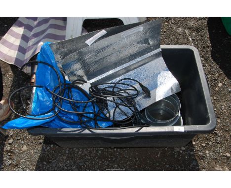 A tub of lighting with reflective backs.