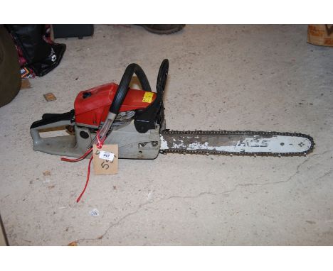 Sanli chainsaw with 15" blade with end pulley, chain brakes.