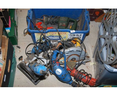 Rip saw, angle grinder (no guard), soldering iron, receptacle saw, etc.