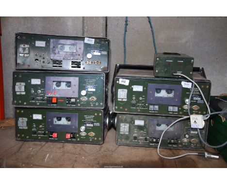 A quantity of bird scaring equipment, type 1059 by MPE & Associates, tape players and a battery charger with military broad a