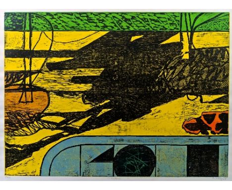 Roy Bizley, British 1930-1999- "Garden"; woodcut and screenprint in colours, signed, numbered 1/20 and dated 85 in pencil, 67
