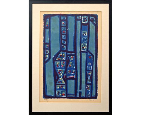 Alfred Manessier, French 1911-1993- Untitled abstract composition; lithograph printed in colours, signed and numbered XLVII/L