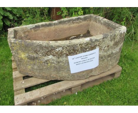 18th century stone corner D trough - Approx Length: 127cm&nbsp; Width: 76cm&nbsp; Height: 51cm 
