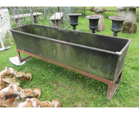 Antique cast iron trough on stand - Approx Length: 193cm&nbsp; Width: 51cm&nbsp; Height: 66cm 