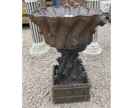 Victorian salt glaze Planter in the form of a tree trunk - Approx Height: 76cm Diameter: 48cm 