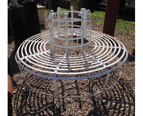 Wrought iron and circular tree bench 