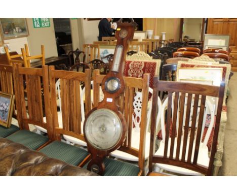 A Victorian mahogany banjo cased barometer (AF)