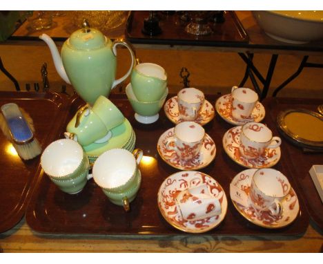 Wedgwood 15 Piece Coffee Set and Royal Worcester Red Dragon 12 Piece Coffee Set 