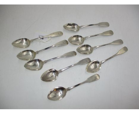 Set of 9 Scottish George IV Silver Teaspoons, Edinburgh 1823, Maker M &amp; S, 106g 