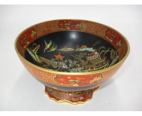 Carltonware Chinoiserie Decorated Mikado Punch Bowl No. 2881, 23cm 