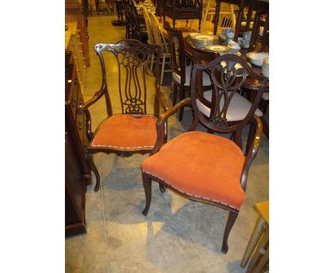 Two 1920's Mahogany Occasional Arm Chairs 